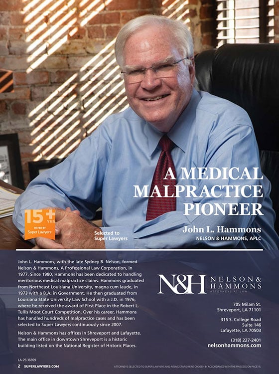 John L. Hammons | A Medical Malpractice Pioneer | 15+ years Super Lawyers Publication of